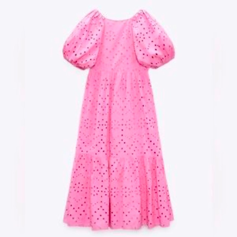 Zara pink embroidered dress